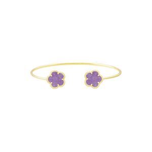 Jankuo 14K Plated Amethyst Crystal Cuff Bracelet, Purple